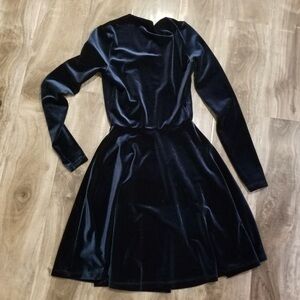 American Apparel dark green velvet mini dress